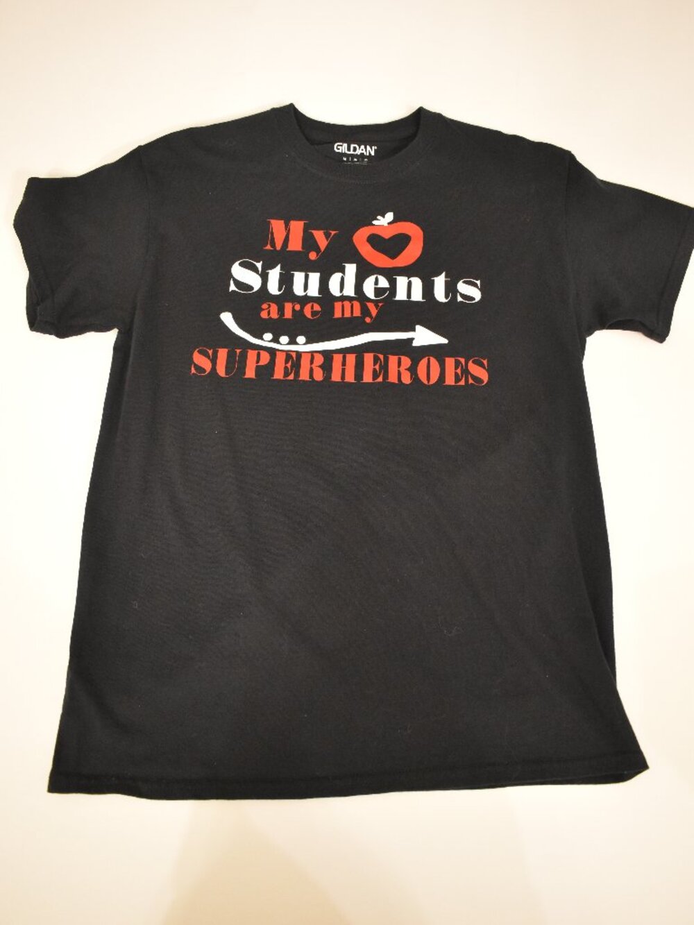 Teacher Graphic Shirt My Students Are My Superheroes Gildan Black t-shirt Medium